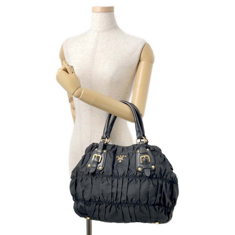 Prada Gathered Nylon Tote Bag BN2346 PRADA 2-Way Black - Picture 4 of 16